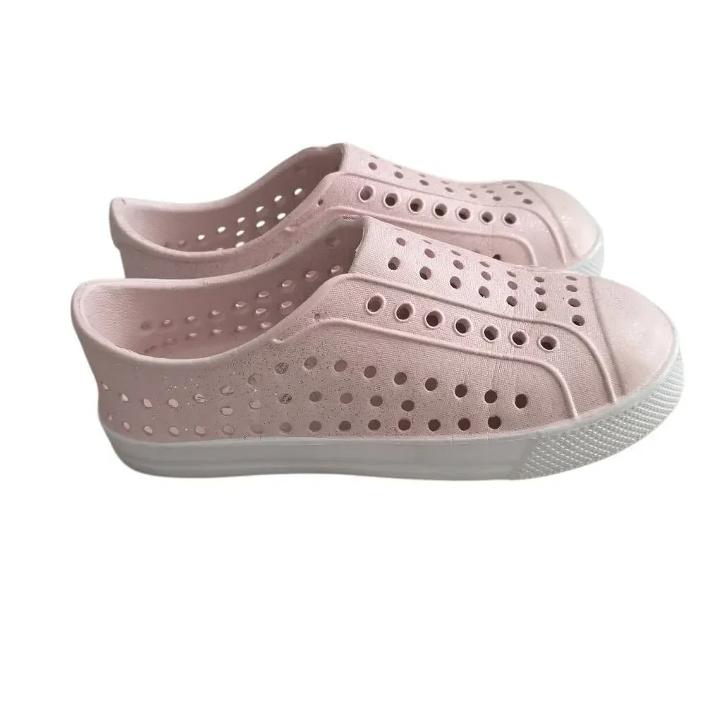 Lily & Dan Girl's Size 13/1 Pink Glitter Perforated Water Shoes
